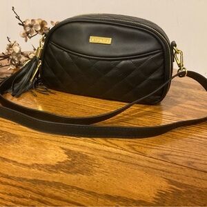 Joy N Iman NWOT Camera Bag Leather Crossbody Purse - Black